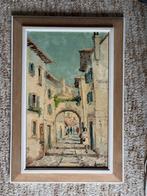 Spaans straatje schilderij afmeting 43 bij 62 cm de binnenma, Antiek en Kunst, Kunst | Schilderijen | Klassiek, Ophalen of Verzenden