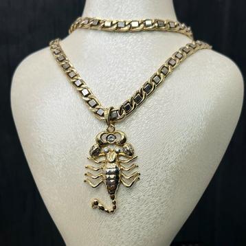14k gouden ketting met schorpioen hanger prachtig schakel beschikbaar voor biedingen
