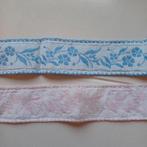 Vintage band, kastrand, blauw en roze, Ophalen of Verzenden