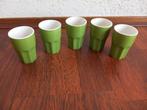5 groene espresso kopjes, Ophalen of Verzenden, Zo goed als nieuw, Overige stijlen, Kop(pen) en/of Schotel(s)