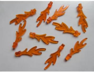 nr. 5862, 10 Transparante oranje vlammetjes. Verzenden kan. beschikbaar voor biedingen