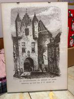 Repro tekening Gevangenpoort Bergen op Zoom J.C. Greive jr., Antiek en Kunst, Ophalen of Verzenden
