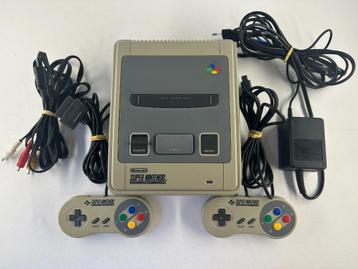 Super Nintendo spelcomputer + 2x controllers & kabels - SNES beschikbaar voor biedingen