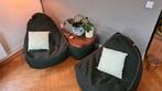 Sack it Cura Lounge Chair (2) + pouf, incl. Serving tray, Ophalen, Zo goed als nieuw, Rechthoekig, Stof