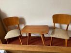 vintage salontafel en stoelen (2), Ophalen, Gebruikt, 50 tot 75 cm, Vintage