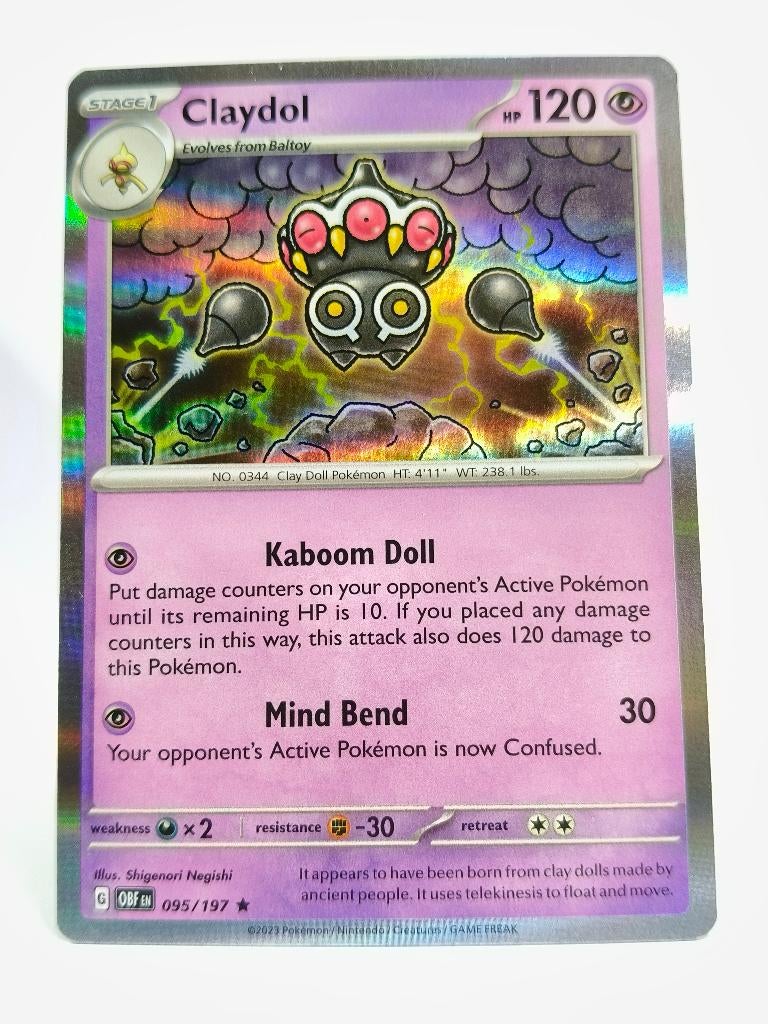 Pokémon - OBFEN - Obsidian Flames - Claydol - 095/197 - Holo, Verzenden, Zo goed als nieuw, Losse kaart, Foil