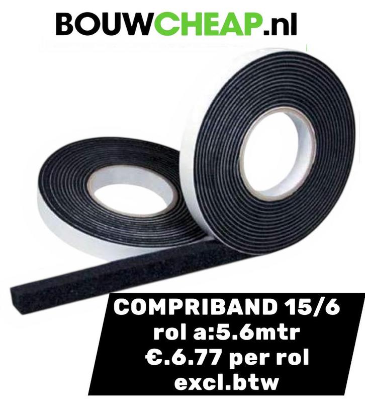 Compriband 15/6, Doe-het-zelf en Verbouw, Isolatie en Afdichting, Nieuw, Overige materialen, Minder dan 4 cm, 15 m² of meer, Ophalen of Verzenden