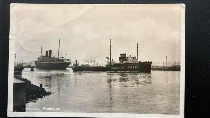 Terneuzen  Sleepboot ROODE ZEE 1938 / vergaan '44, Verzamelen, Ansichtkaarten | Nederland, Ophalen of Verzenden