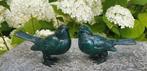 VOGELS / set / brons / MUSSEN / tuinbeeld / groen, Dierenbeeld, Nieuw, Info@huisentuindecoratiemarie.nl, Huis en tuin decoratie marie