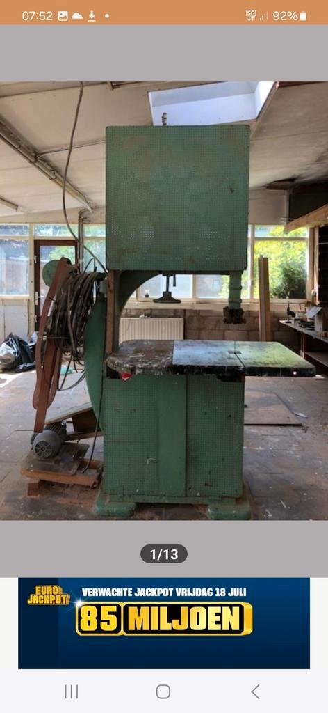 Grote lintzaag 800 mm wielen., Doe-het-zelf en Verbouw, Gereedschap | Zaagmachines, Gebruikt, Lintzaag, 70 mm of meer, Ophalen of Verzenden