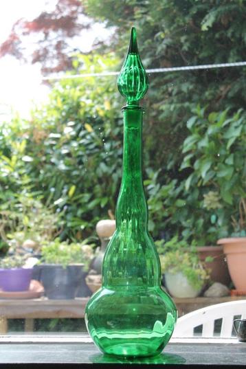 Empoli glas, Genie bottle, Glas Italiaans, Genie vaas beschikbaar voor biedingen