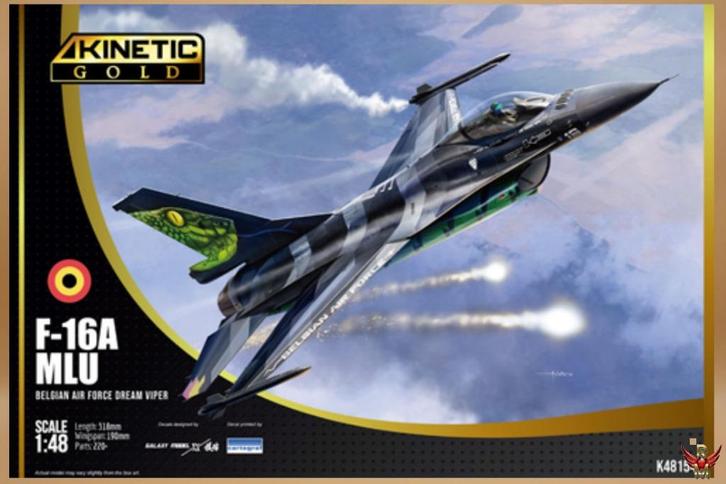 ROWASP Kinetic 1/48 F-16A MLU Belgian Air Force Dream Viper, Hobby en Vrije tijd, Modelbouw | Vliegtuigen en Helikopters, Nieuw