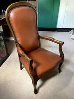 Klassieke fauteuil, Huis en Inrichting, Stoelen, Ophalen, Gebruikt, Bruin, Leer