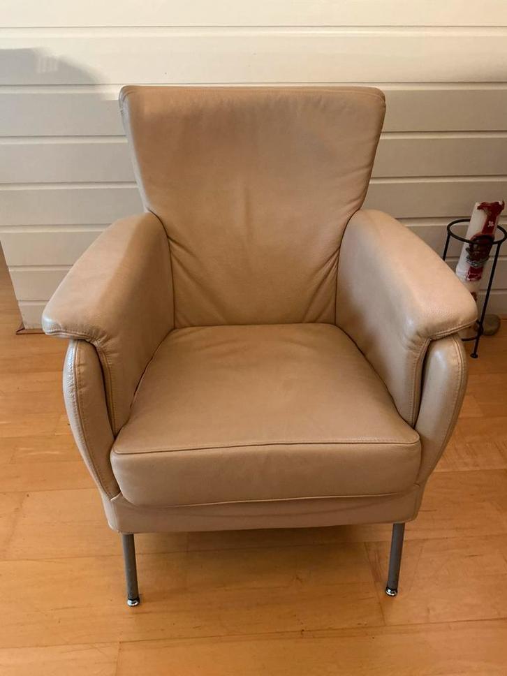 Comfortabele leren fauteuil in prima staat, Huis en Inrichting, Fauteuils, Zo goed als nieuw, Leer, 75 tot 100 cm, Ophalen