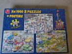 Jan van Haasteren 3x 1000 stukjes + posters, Hobby en Vrije tijd, Denksport en Puzzels, Ophalen of Verzenden, 500 t/m 1500 stukjes