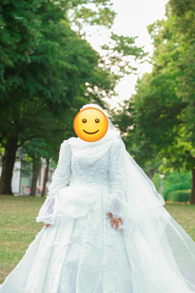 witte trouwjurk met hijab, Kleding | Dames, Trouwkleding en Trouwaccessoires, Zo goed als nieuw, Trouwjurk, Wit, Ophalen of Verzenden