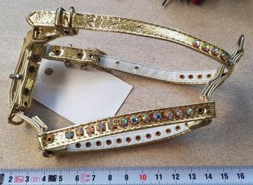 Goudkleurig strass tuigje Pommeriaan, Pup of Chihuahua. beschikbaar voor biedingen