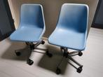 2 Lichtblauwe Bureaustoelen - Verstelbaar, Ophalen, Gebruikt, Blauw, Bureaustoel