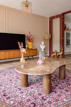 Vintage Roze Rond Vloerkleed - 2.50m, Ophalen, Gebruikt, Overige kleuren, Rond