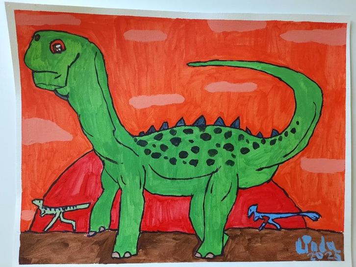 schilderij DINO 25, Antiek en Kunst, Kunst | Schilderijen | Modern, Ophalen of Verzenden