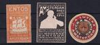 X169B) 3x oude vignetten Amsterdam 0a Entos 1913, Ophalen of Verzenden, T/m 1940, Postfris
