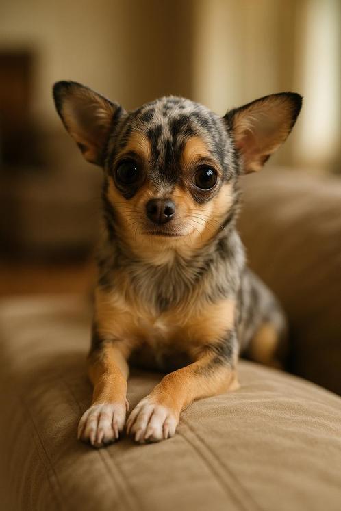 Unieke Chihuahua Merle, Dieren en Toebehoren, Honden | Chihuahua's en Gezelschapshonden, Teef, Chihuahua, Particulier, Eén hond