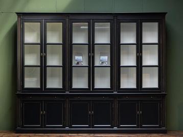 Zwarte Boekenkast 3 m Buffetkast demonteerbare Vitrinekast  beschikbaar voor biedingen