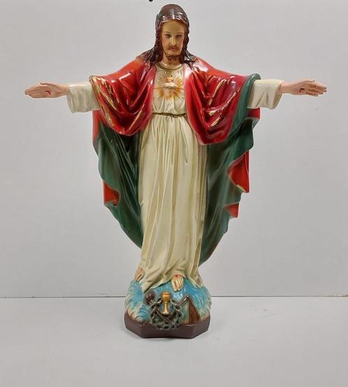Heilig Hart beeld Christus (hoogte 66 cm), Antiek en Kunst, Antiek | Religie, Ophalen
