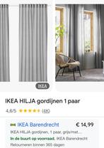 1 paar nieuwe gordijne Hilja Ikea grijs, Huis en Inrichting, Ophalen of Verzenden, Nieuw, Grijs, 200 cm of meer