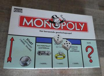 Monopoly lange witte doos. Guldens + metalen pionnen. beschikbaar voor biedingen