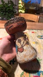 Vintage studio pottery keramiek beeldje meisje kandelaar, Ophalen of Verzenden, Gebruikt
