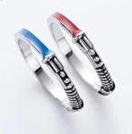 Star Wars Lightsaber Ringen (maat US 7) rood & blauw, Overige materialen, Ophalen of Verzenden, Zo goed als nieuw, 17 tot 18