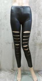 Leatherlook Legging Ripped zwart maat S/M (129), Legging, Zwart, Nieuw, Ophalen of Verzenden