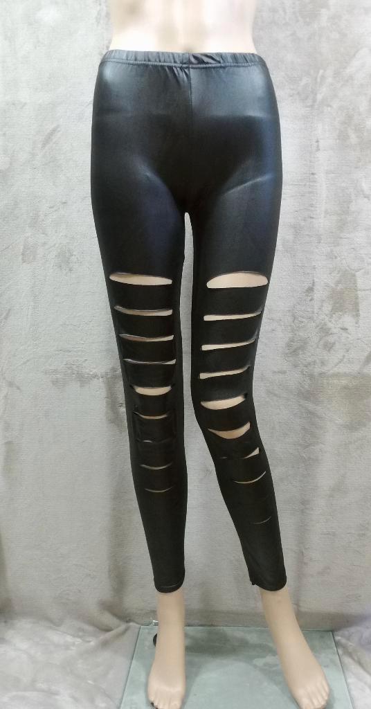 Leatherlook Legging Ripped zwart maat S/M (129), Kleding | Dames, Leggings, Maillots en Panty's, Nieuw, Legging, Zwart, Ophalen of Verzenden