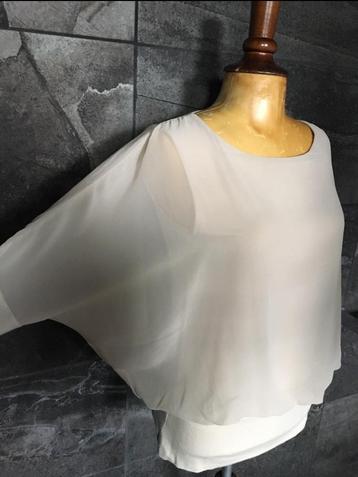 Mooie beige blouse Joseph A.tuniek doorzichtig +top Nieuw beschikbaar voor biedingen