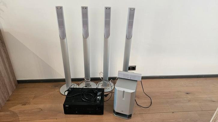 Denon X520BT receiver met JVC 5.1 speakerset, Audio, Tv en Foto, Home Cinema-sets, Gebruikt, Dvd-speler, 5.1-systeem, JVC, Ophalen