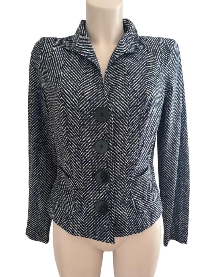 Moq blazer L, Kleding | Dames, Jasjes, Kostuums en Pakken, Zo goed als nieuw, Maat 42/44 (L), Blauw, Ophalen of Verzenden