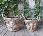 Tuinmand riet Plantenmand Basket rotan mand 2 stuks Nieuw, Minder dan 30 cm, Minder dan 60 cm, Rond, Nieuw