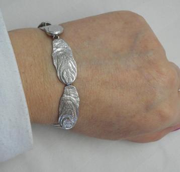 Zilveren modernist schakel armband nr.731 beschikbaar voor biedingen