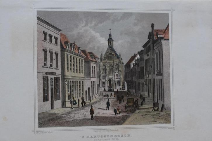 `s HERTOGENBOSCH ST. ANTHONIUSKAPEL 1858 STAALGRAVURE GY6, Antiek en Kunst, Kunst | Etsen en Gravures, Verzenden