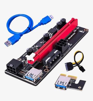 PCI-E 1X naar 16X Riser Adapter – USB 3.0 – 60cm Kabel beschikbaar voor biedingen