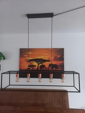 Industriële Hanglamp Zwart Staal - Zo Goed Als Nieuw beschikbaar voor biedingen