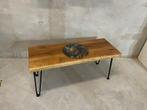 Bijzettafel "Stilleven met bloemen" epoxy eiken salontafel, Minder dan 45 cm, Epoxy, Nienhof 48, 6715 AD, Ede, Nieuw