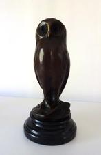 Bronzen beeld van uil met ronde vorm Milo Art Deco 0508-b, Ophalen of Verzenden, Brons