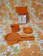 Vintage Oranje keukenweegschaal en Oranje Tupperware, Gebruikt, Ophalen of Verzenden