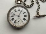 Zilveren zakhorloge, Sieraden, Tassen en Uiterlijk, Horloges | Antiek, Ophalen of Verzenden, Zilver, Overige merken, Met ketting