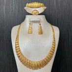 21 karaat gouden set ketting oorbellen armband ring, Ophalen of Verzenden, Zo goed als nieuw, Goud