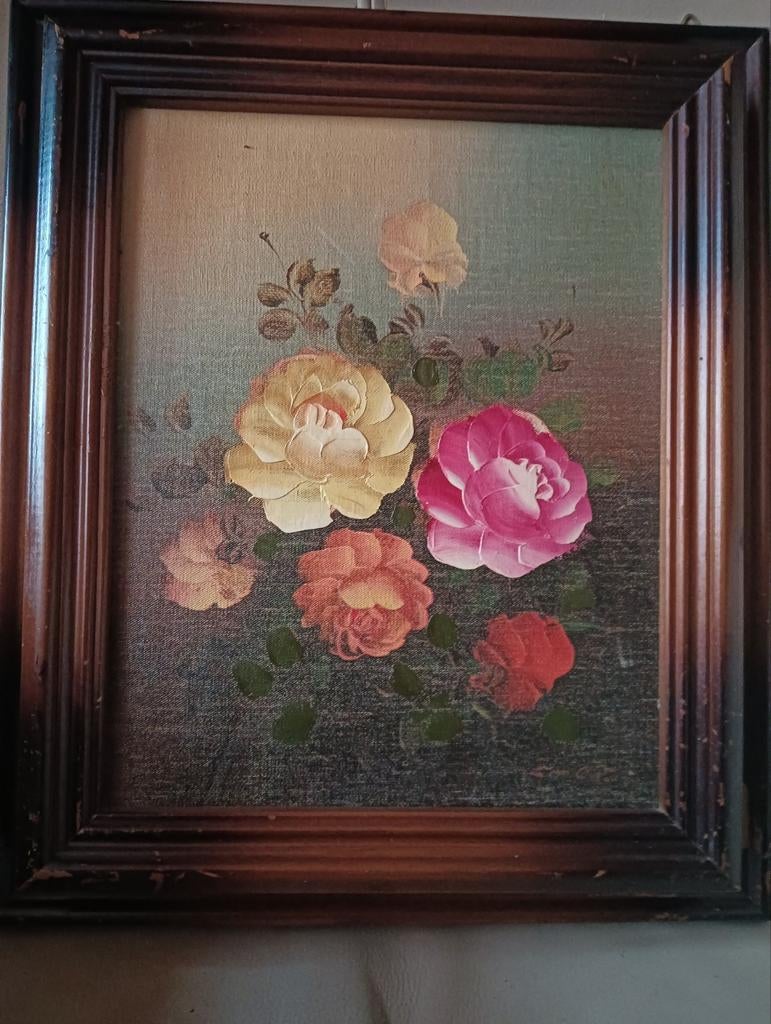 Schilderij Bloemen - Onbekende Kunstenaar, Antiek en Kunst, Kunst | Schilderijen | Klassiek, Ophalen of Verzenden