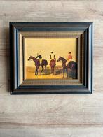 Schilderij van paardenrennen in lijst, Antiek en Kunst, Ophalen of Verzenden