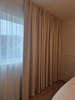 Overgordijn enkele plooi 2 stuks (Veneta), Ophalen, Zo goed als nieuw, Beige, 200 cm of meer